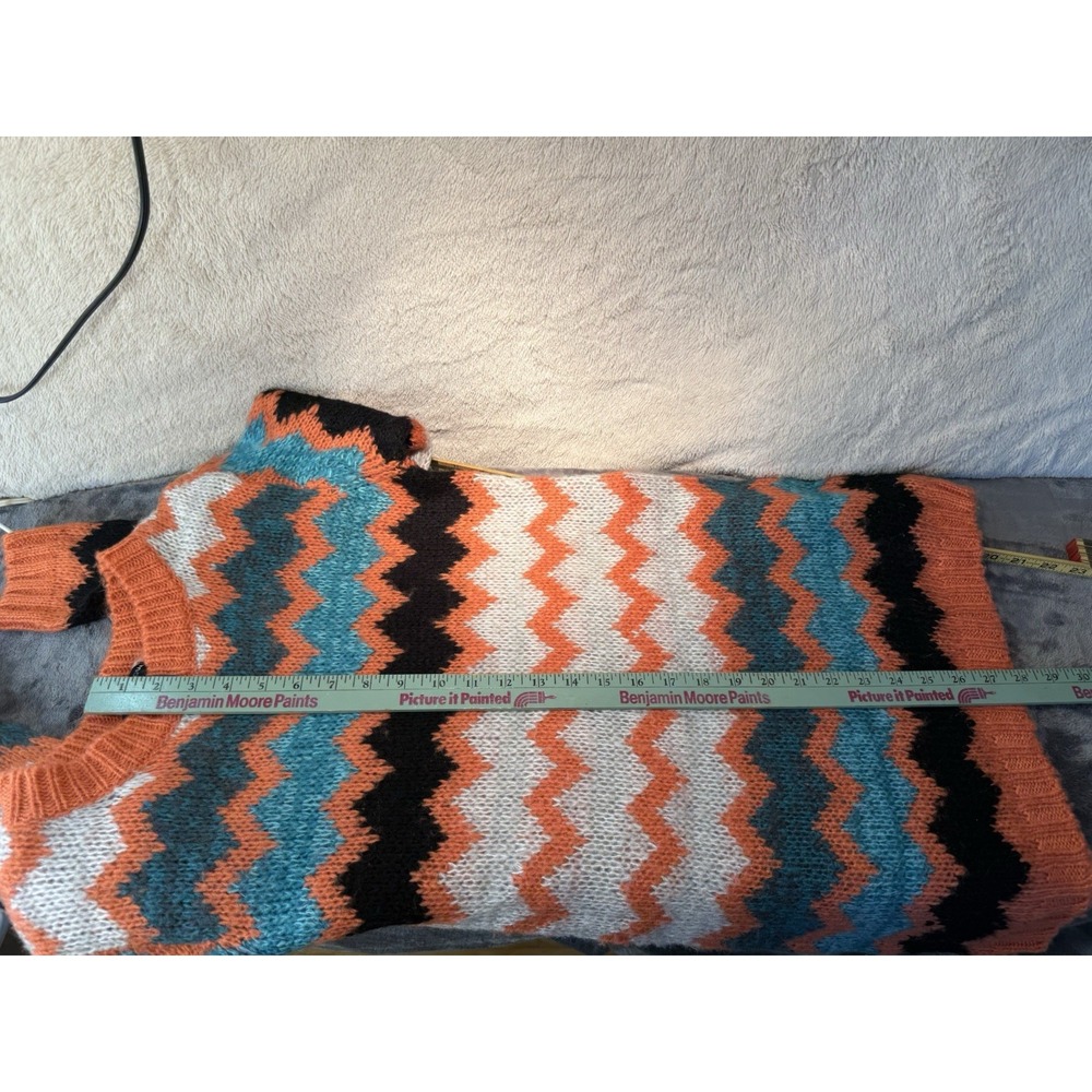 Aqua sweater dress XS Chevron Pattern Coral White Aqua Soft Comfortable - Picture 7 of 7